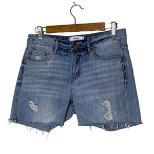 Pistola Women Shorts Blue 26 Nova Distressed Light Wash Denim Cutoff Festival